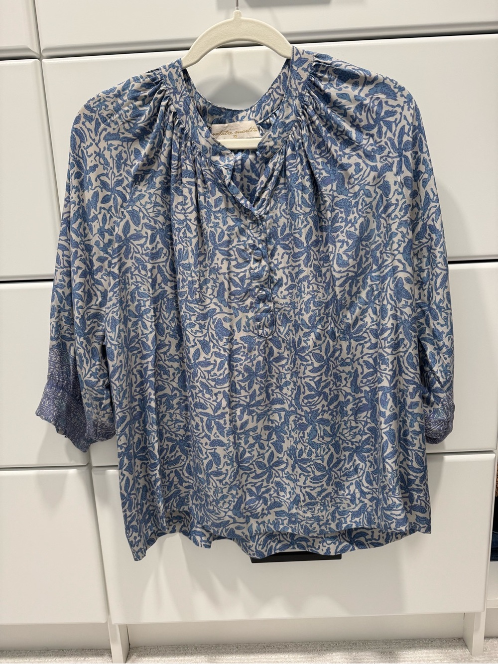 Natalie Martin silk blue top size XS